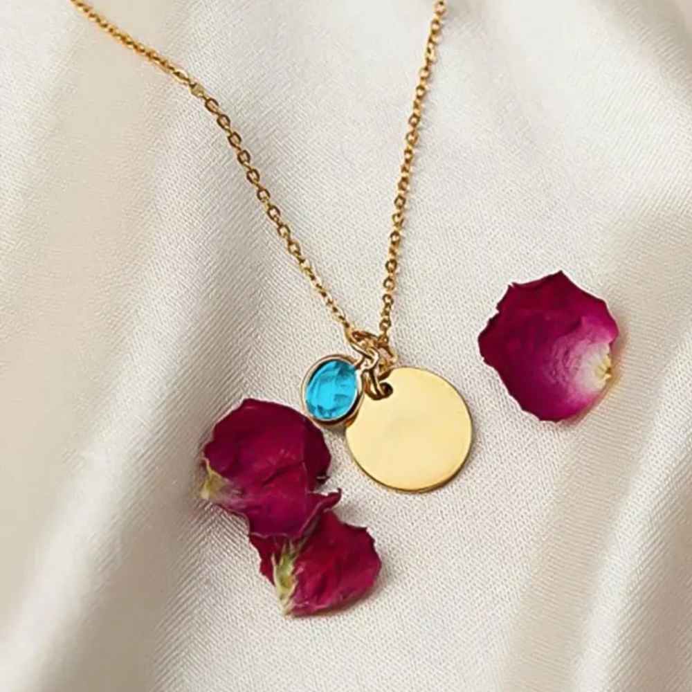 PERSONALIZED NAME & BIRTHSTONE ROSE GOLD SILVER STAINLESS STEEL limited quantity - Picture 3 of 10